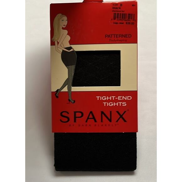 SPANX Patterned Bodyshaping Tight-End Tights Black Diamond Foil Size B - Picture 8 of 8